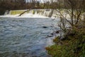 Tinker Creek Dam and Tinker Creek at Flood Stage Royalty Free Stock Photo